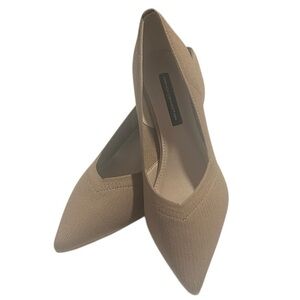 French Connection Kitty Taupe Knit Pointed Closed Toe Heel Pump Size 8 NIB